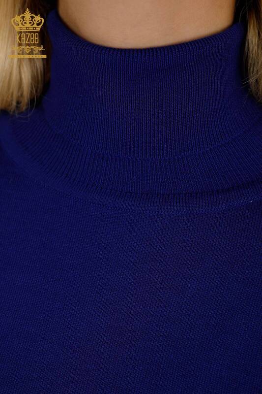 Pull en tricot pour femmes en gros avec détail de bouton de manchette Saks - 30506 | KAZEE