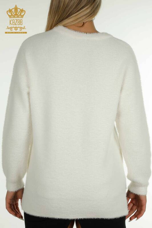 Pull en tricot à manches longues pour femmes en gros blanc - 30775 | KAZEE
