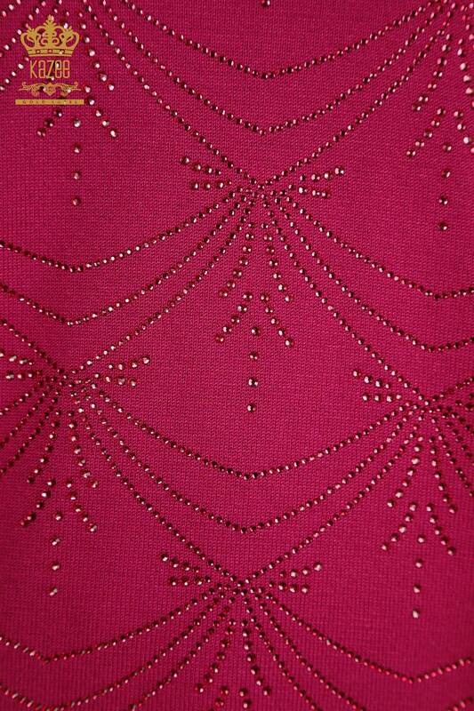 Pull en tricot à manches longues pour femmes en gros violet - 30635 | KAZEE