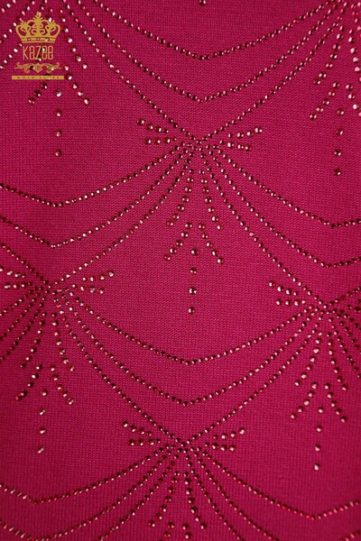 Pull en tricot à manches longues pour femmes en gros violet - 30635 | KAZEE - 3