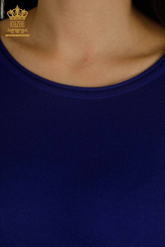 Tricots pour femmes en gros manches pull Rose détaillé Saks - 15374 | KAZEE