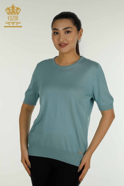 Pull en tricot pour femmes en gros modèle américain menthe - 15943 | KAZEE - Thumbnail