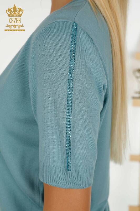 Pull en tricot pour femmes en gros modèle américain menthe - 30326 | KAZEE