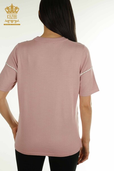 Pull en tricot pour femmes en gros modèle américain poudre - 30355 | KAZEE - 8