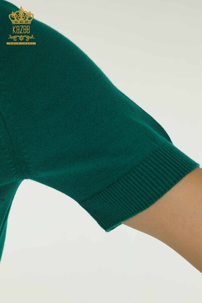 Pull en tricot pour femmes, modèle américain, vert, vente en gros - 30686 | KAZEE - Thumbnail