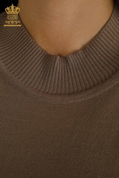 Pull en tricot pour femmes en gros modèle américain vison - 30753 | KAZEE - Thumbnail