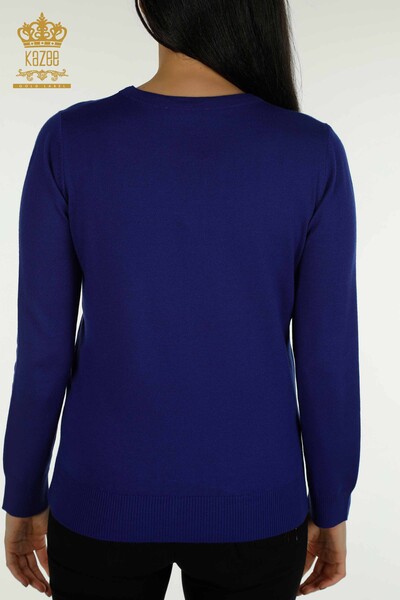 Pull en tricot pour femmes en gros Saks brodé d'oiseaux - 30401 | KAZEE - 8