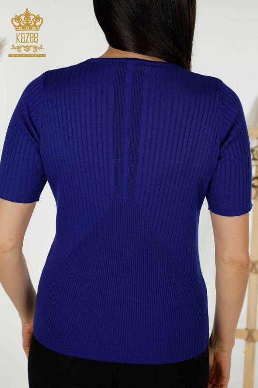 Grossiste Pull en Tricot pour Femmes - Bouton Détaillé - Saks - 30043 | KAZEE