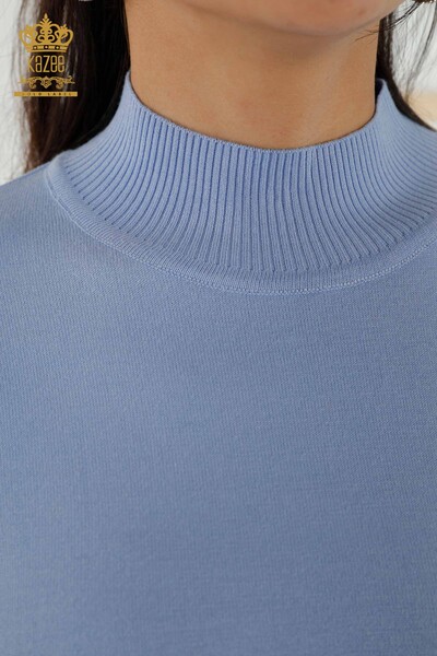 Grossiste Pull Femme - Cristal Pierre Brodée - Bleu - 30013 | KAZEE - 4