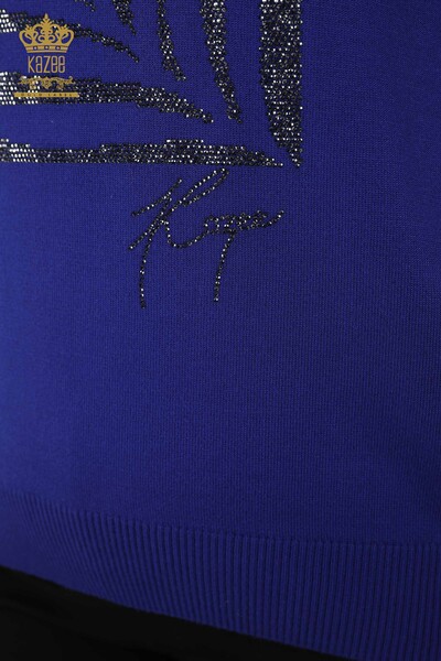 Grossiste Tricot Femme - Col Rond - Bleu Foncé - 30159 | KAZEE - Thumbnail