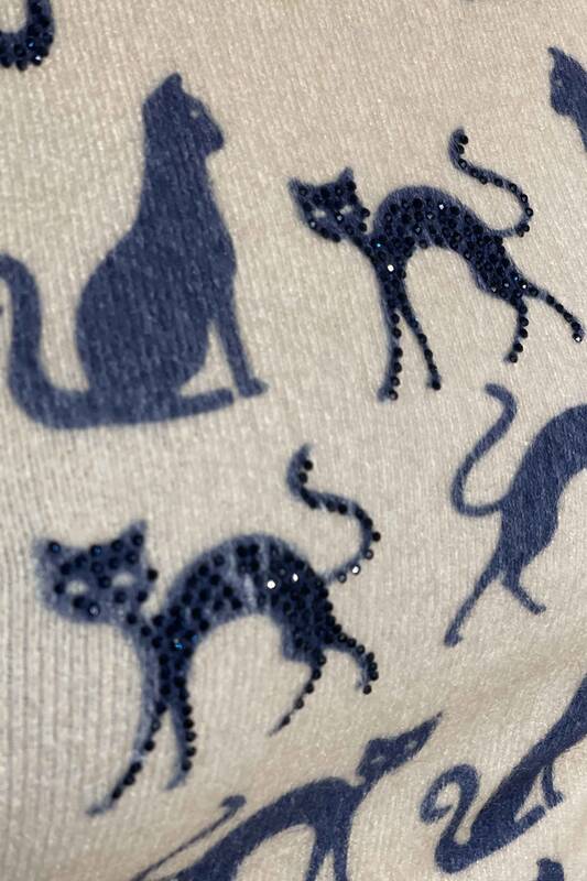 Vente en gros de tricots brodés à col roulé angora numérique pour femmes - 18269 | KAZEE