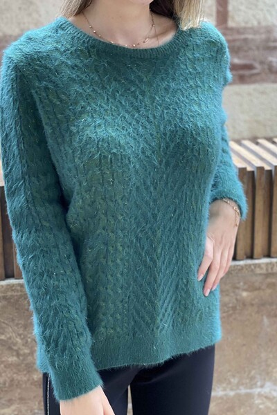 Vente en gros de pull en tricot angora à motifs pour femmes - 19069 | KAZEE - Thumbnail