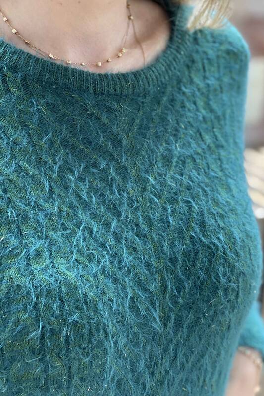 Vente en gros de pull en tricot angora à motifs pour femmes - 19069 | KAZEE