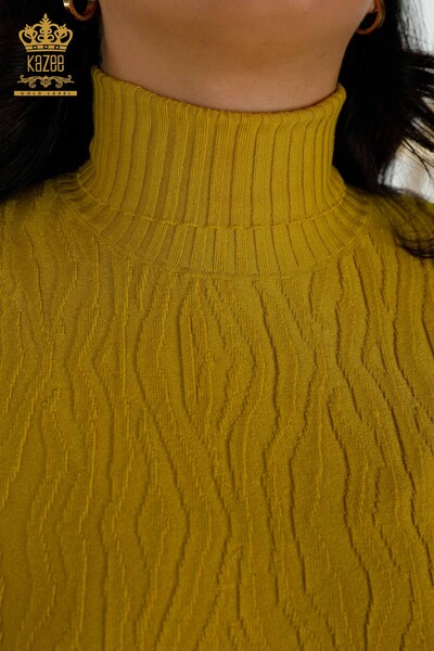 Vente en gros de pull en tricot pour femme olive tissée - 30290 | KAZEE - Thumbnail