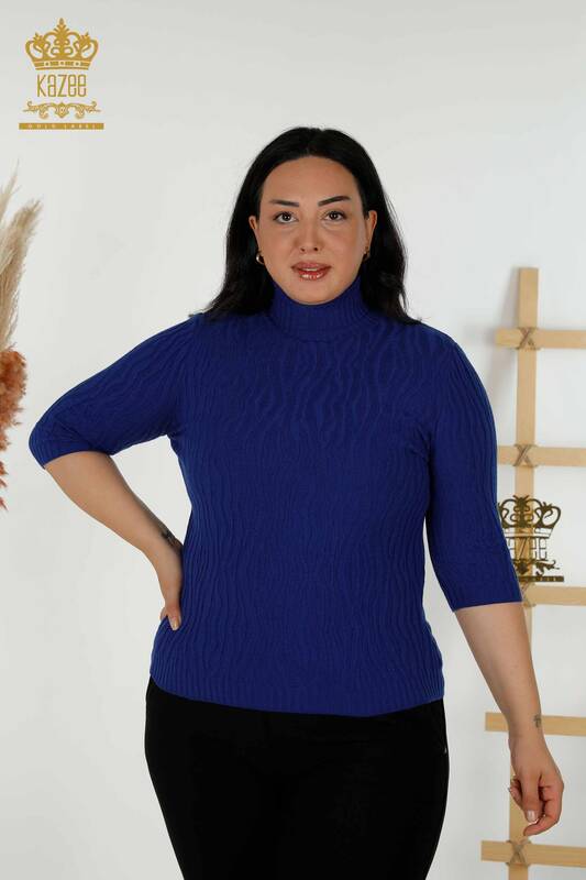 Vente en gros de pulls en tricot pour femmes Saks auto-tissés - 30290 | KAZEE