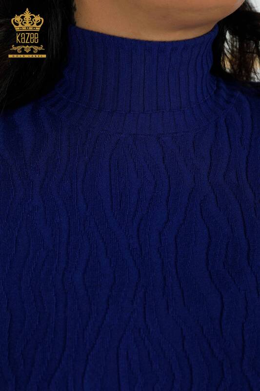 Vente en gros de pulls en tricot pour femmes Saks auto-tissés - 30290 | KAZEE