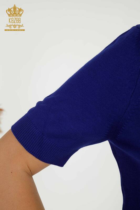Grossiste Pull en Tricot Femme - Basique - Avec Logo - Saks - 30254 | KAZEE
