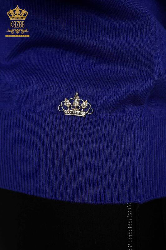 Grossiste Pull en Tricot Femme - Basique - Avec Logo - Saks - 30254 | KAZEE