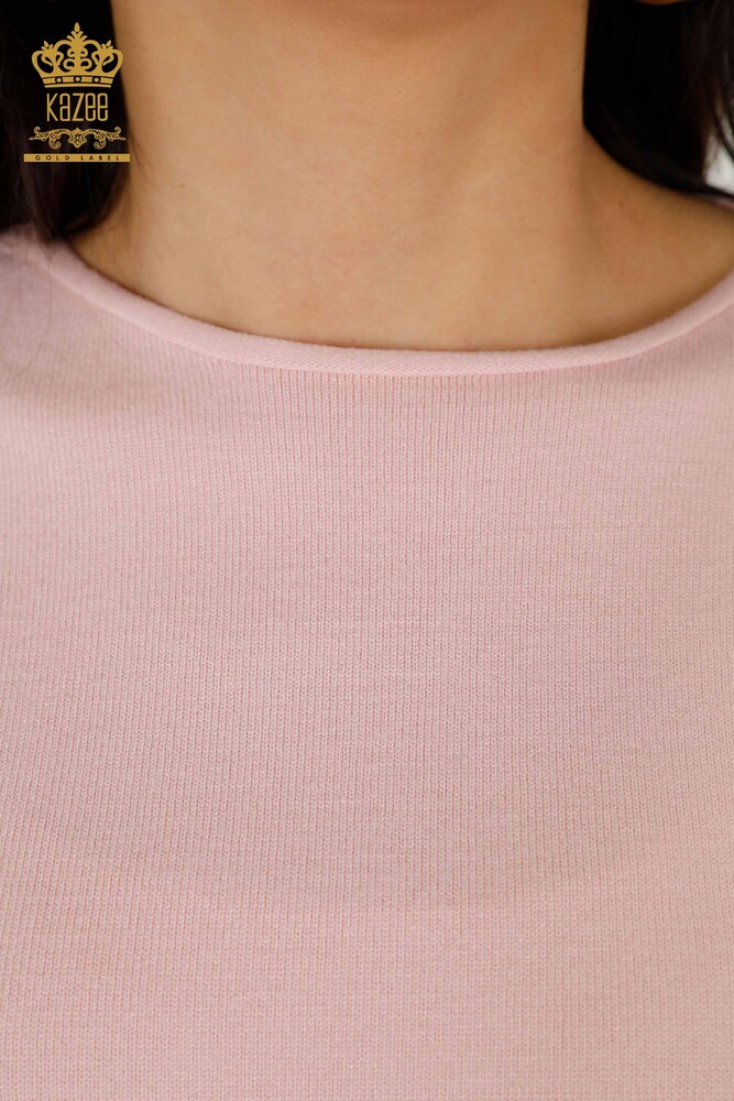 Grossiste Pull Femme - Basique - Poudre - 30241 | KAZEE - 3