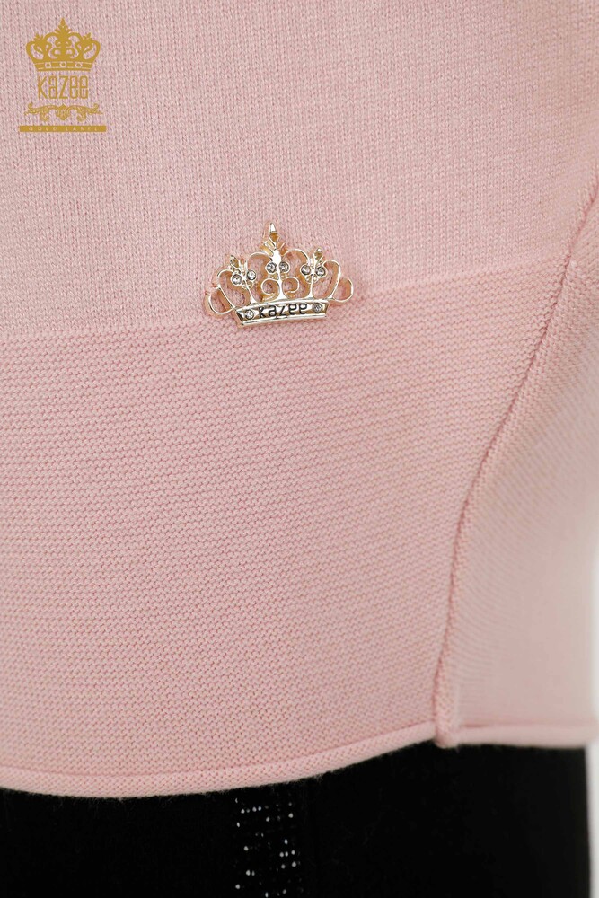 Grossiste Pull Femme - Basique - Poudre - 30241 | KAZEE - 4