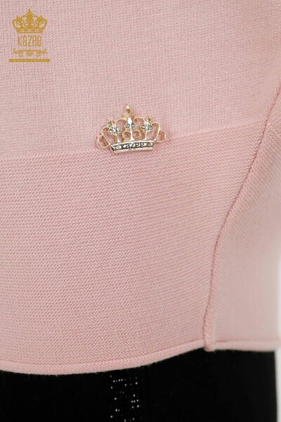 Grossiste Pull Femme - Basique - Poudre - 30241 | KAZEE - 4