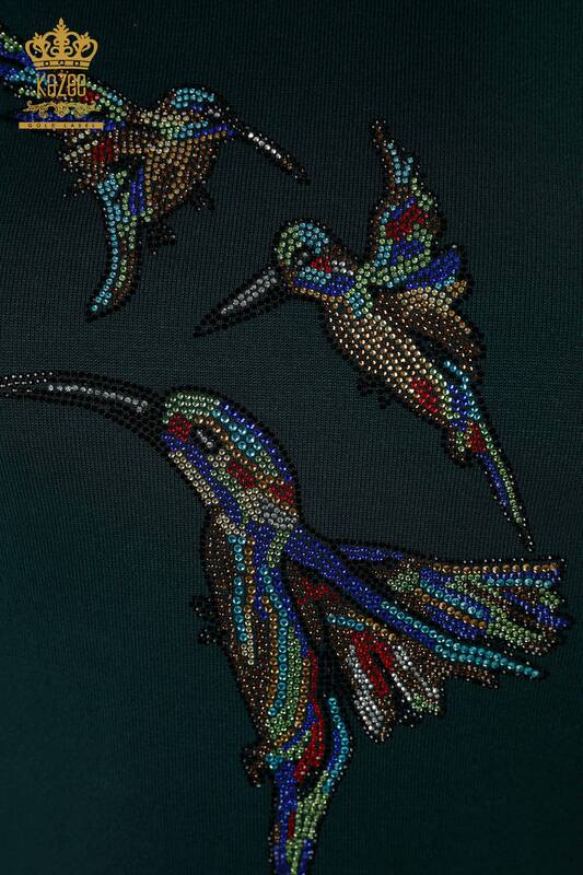 Grossiste Pull en Tricot Femme Motif Oiseau Nefti - 16459 | KAZEE