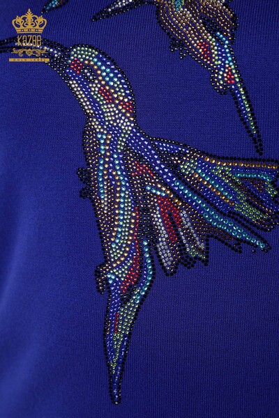 Grossiste Pull en Tricot pour Femme Saks à Motif d'Oiseau - 16459 | KAZEE - Thumbnail