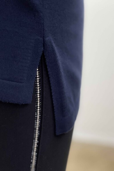 Vente en gros de pull en tricot pour femme léopard pierre brodée détaillée - 16464 | KAZEE - Thumbnail
