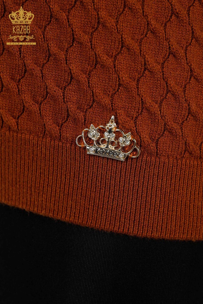 Grossiste Tricot Femme - Modèle Américain Basique Tan - 30119 | KAZEE - 4