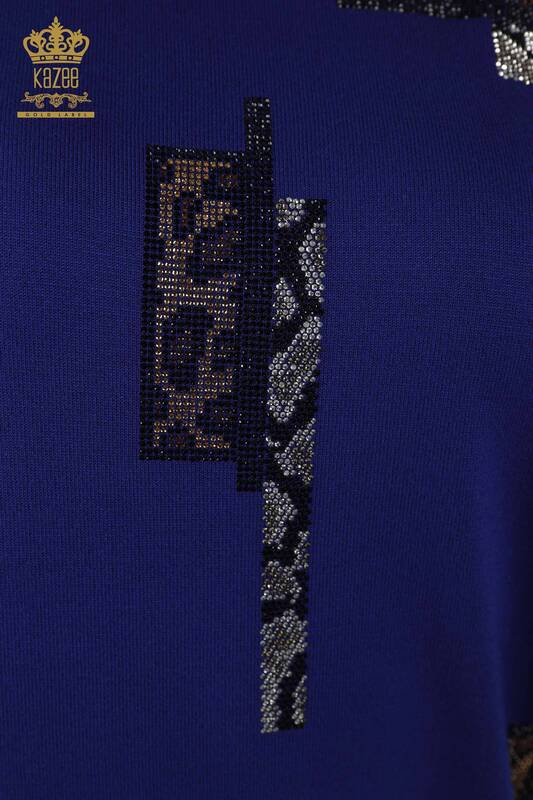Grossiste en Tricot Femme - Modèle Américain - Bleu Foncé - 16709 | KAZEE