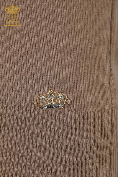 Grossiste Pull en Tricot Femme - Modèle Américain - Vison - 30255 | KAZEE - Thumbnail