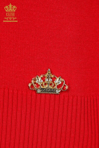 Grossiste Pull Femme Modèle Américain Corail - 15943 | KAZEE - 3