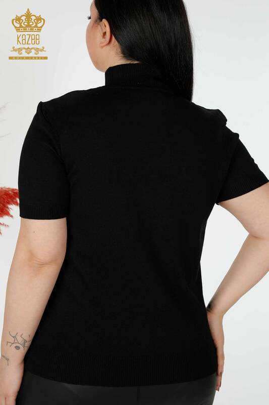 Grossiste en Tricot Femme Modèle Américain Noir - 14541 | KAZEE