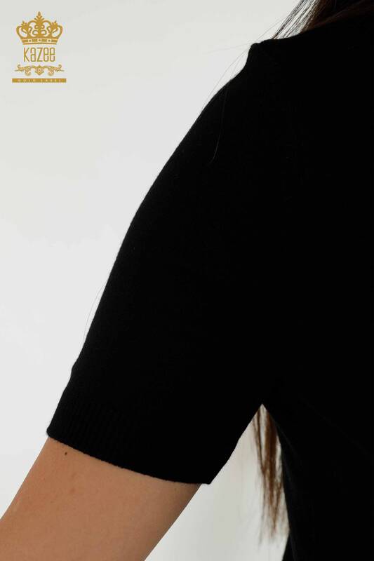 Grossiste Pull en Tricot Femme - Modèle Américain - Noir - 15943 | KAZEE