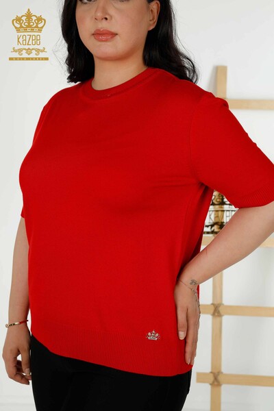 Grossiste en Tricot Femme - Modèle Américain - Rouge - 30389 | KAZEE - Thumbnail