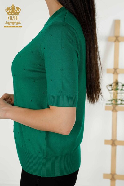 Grossiste Pull en Tricot Femme - Modèle Américain - Vert - 30131 | KAZEE - Thumbnail