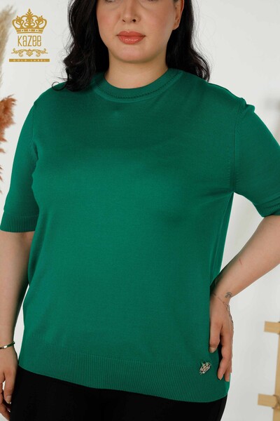 Grossiste Pull en Tricot Femme - Modèle Américain - Vert - 30389 | KAZEE - Thumbnail