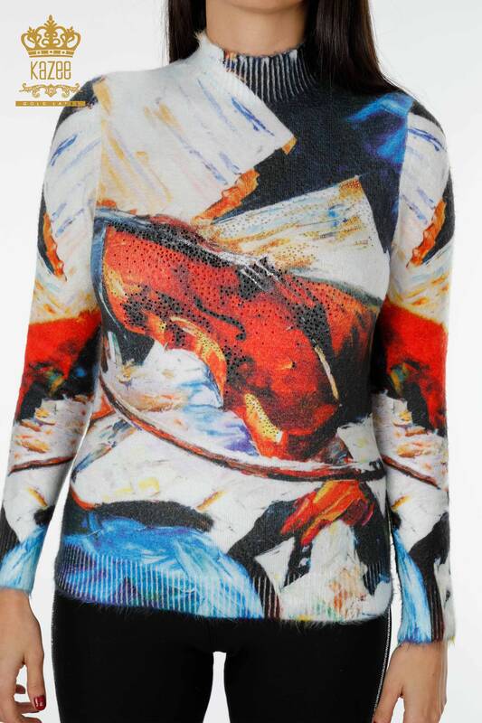 Vente en gros de pull en tricot motif angora pour femme - 18960 | KAZEE