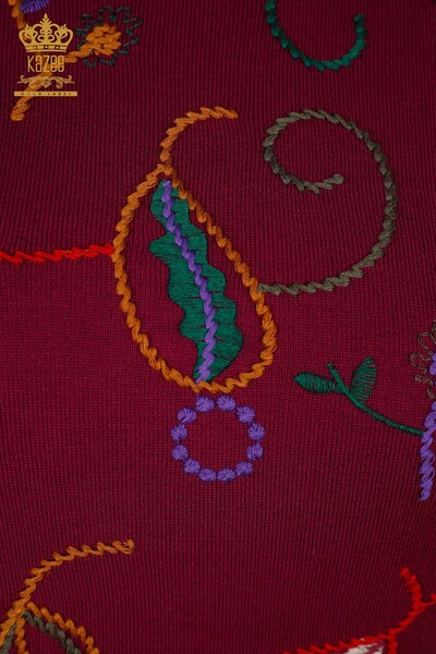 Grossiste Pull en Tricot pour Femme à Motif Brodé - 16906 | KAZEE - Thumbnail
