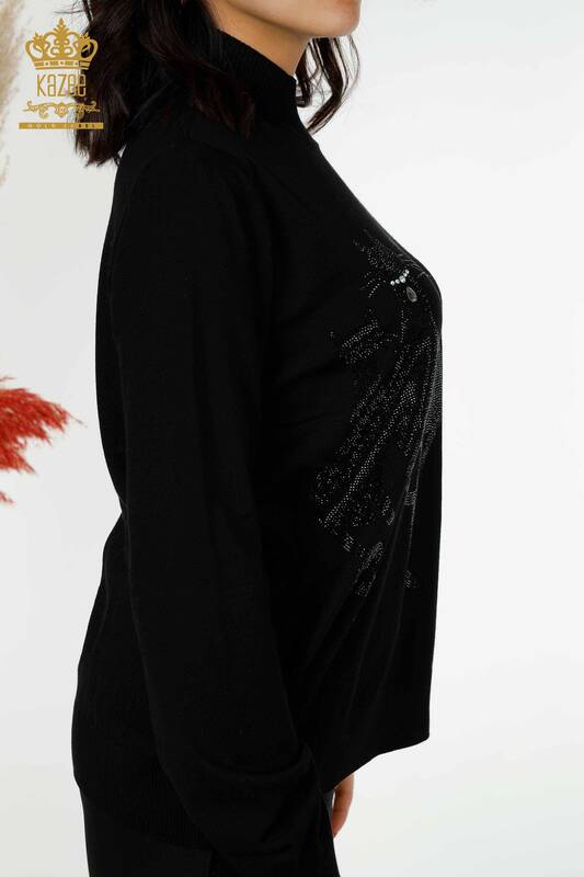Grossiste Pull en Tricot Femme Motif Chat Noir - 16969 | KAZEE