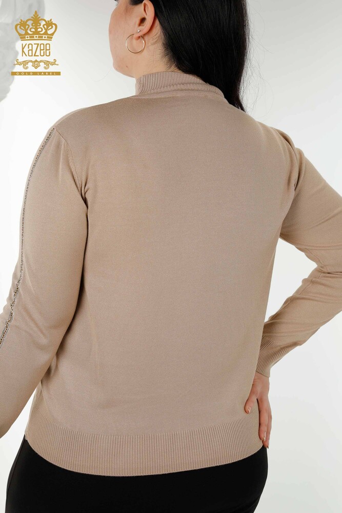 Grossiste Pull en Tricot Femme Motif Oiseau Vison - 16459 | KAZEE - 9