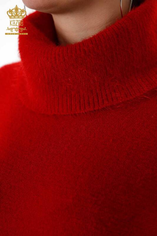 Vente en gros de tricots pour femmes à manches tuniques en pierre à col roulé à motifs brodés - 18872 | KAZEE