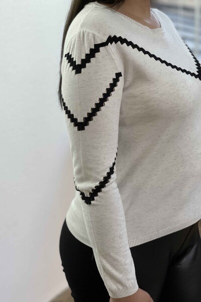 Vente en gros de tricots pour femmes à col ras du cou auto-détaillé - 15824 | KAZEE - Thumbnail