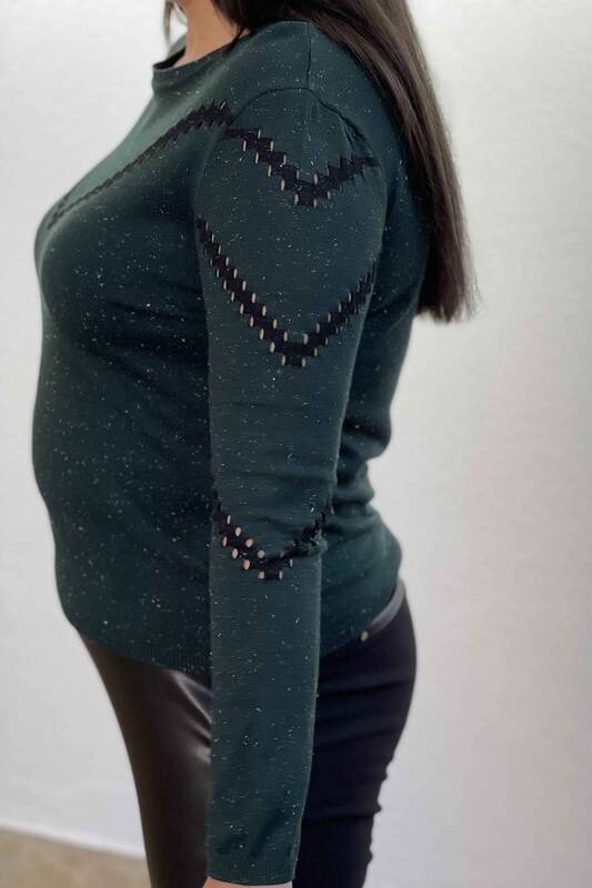 Vente en gros de tricots pour femmes à col ras du cou auto-détaillé - 15824 | KAZEE