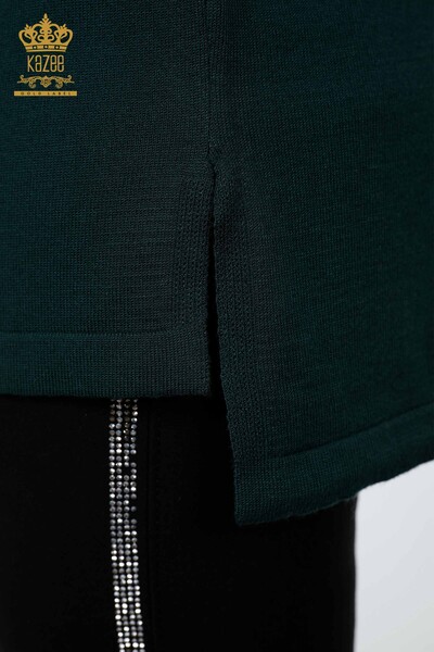 Vente en gros de tricots pour femmes à manches longues à motifs de pierres brodées - 16623 | KAZEE - Thumbnail