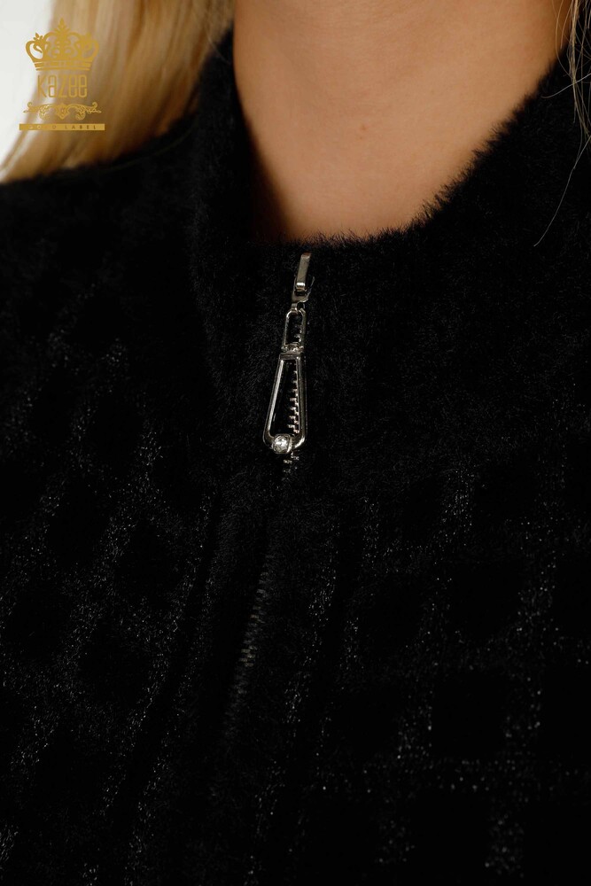 Vente en gros Cardigan Femme Sans Manches Angora Noir - 30212 | KAZEE - 3