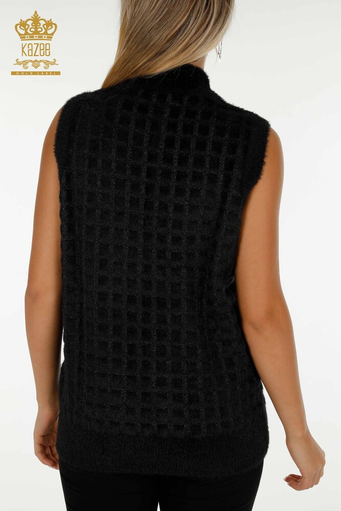Vente en gros Cardigan Femme Sans Manches Angora Noir - 30212 | KAZEE - 8