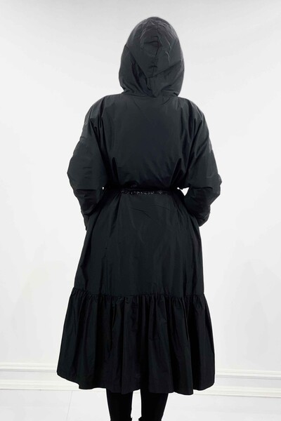 Vente en gros d'imperméables pour femmes avec poche à capuche zippée - 7576 | KAZEE - Thumbnail (2)