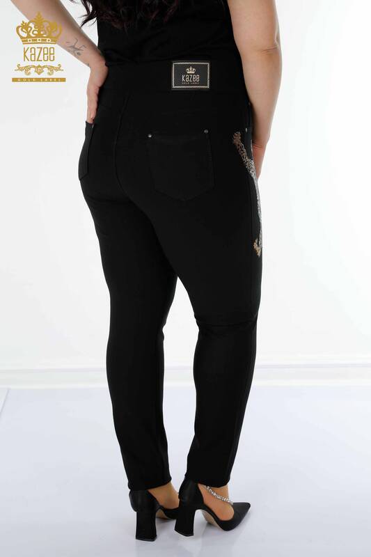 Grossiste Pantalon Leggings Femme Motif Tigre Noir - 3639 | KAZEE