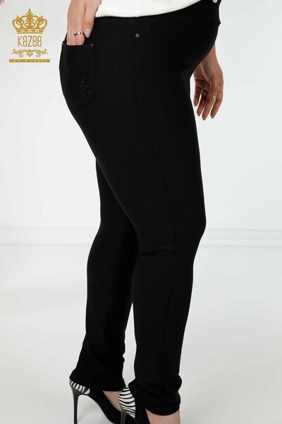 Grossiste Pantalon Leggings Femme Noir - 3357 | KAZEE - 6